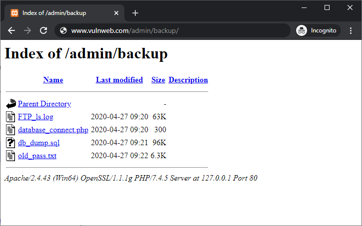 Directory browsing Enabled